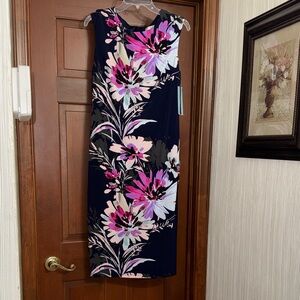 Navy & Pink Accent Dress